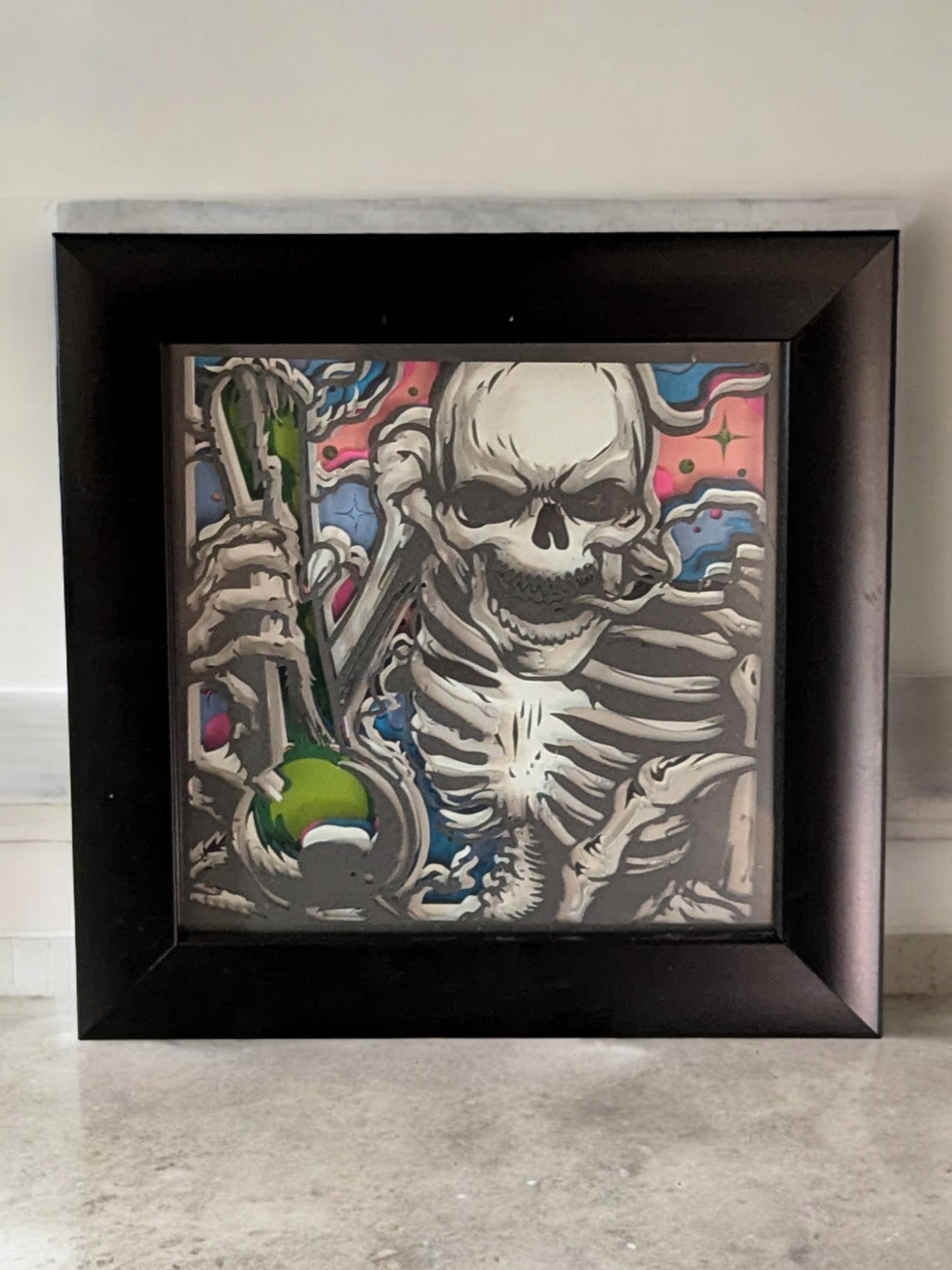 Trippy Skeleton Shadow Box